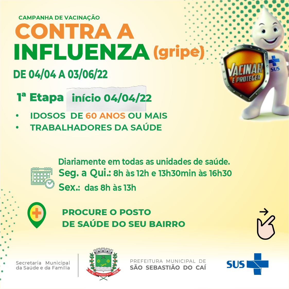 Começou a vacinação contra a gripe Influenza | Prefeitura Municipal de São  Sebastião do Caí